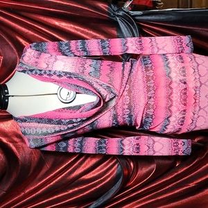 Snake print pink dress